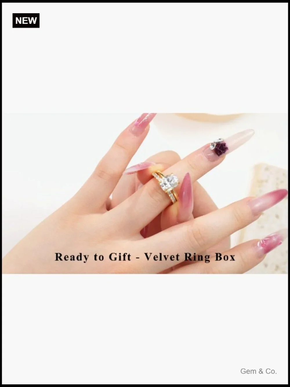 4CT Cushion Cut Moissanite Engagement Ring Set - 3EX D VVS1 Wedding Band 14K